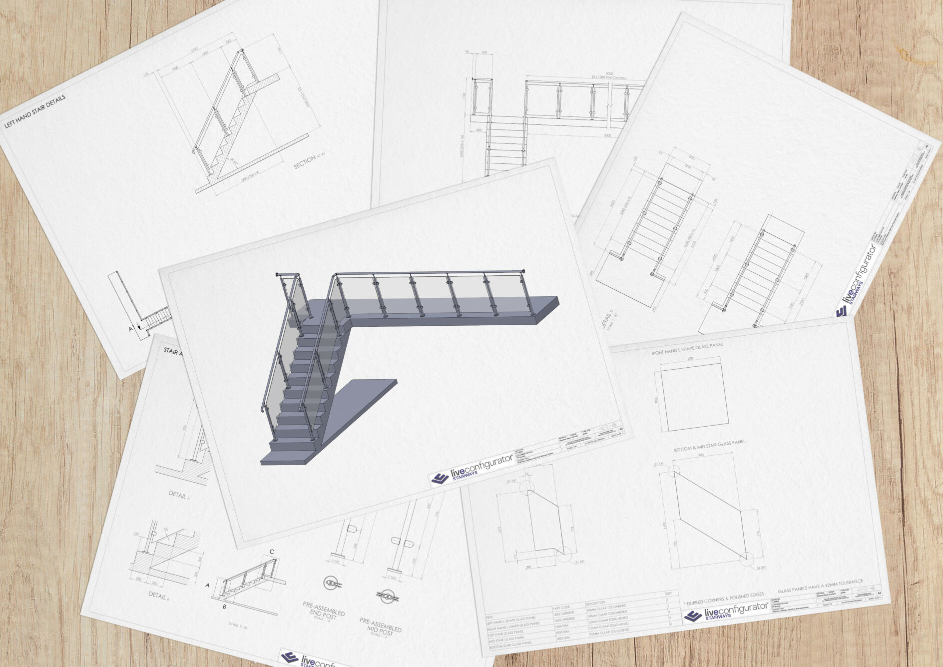 liveconfigurator, drawings, balustrade