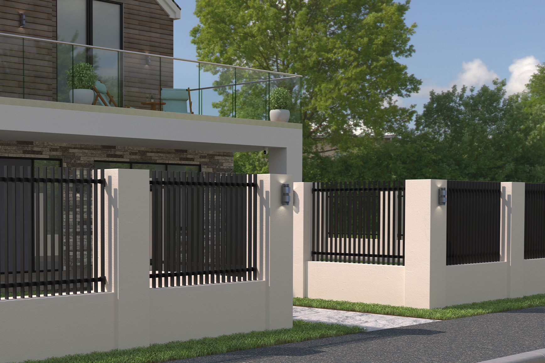 Marano Railing blade 90, aluminium, black sand fh brundle