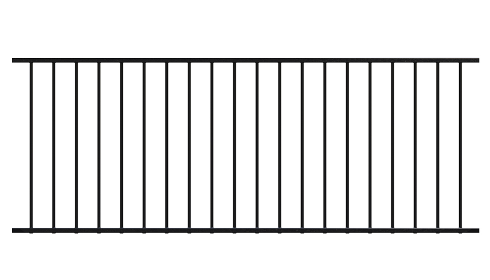 Marano Simplicity Railing Panel 2400mm wide x 900mm high 16mm Diameter Bars - Powder Coated Black