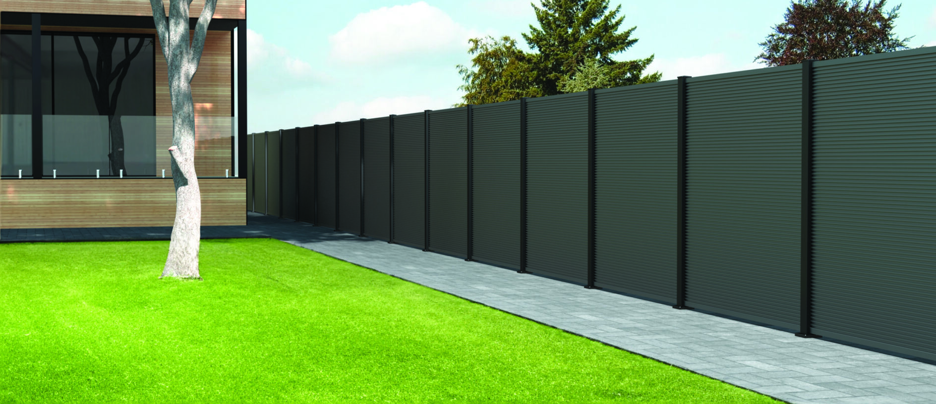 marano ridged aluminium fencing boards fh brundle