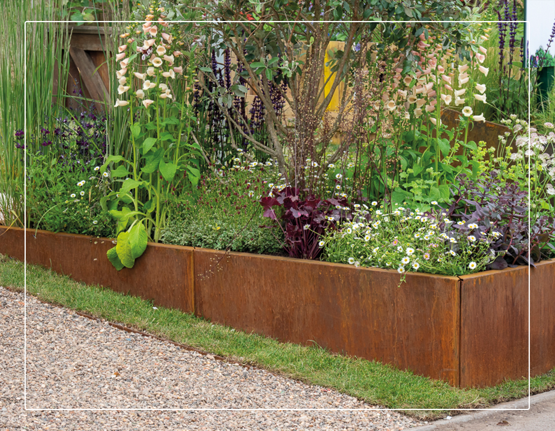 Intro Image straightcurve garden planters fh brundle weathering steel