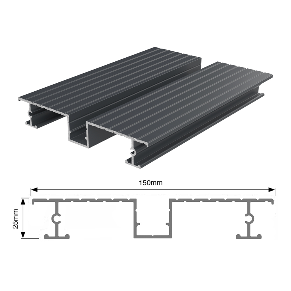 25mm balcony board synergised aluminium from fh brundle Anthracite